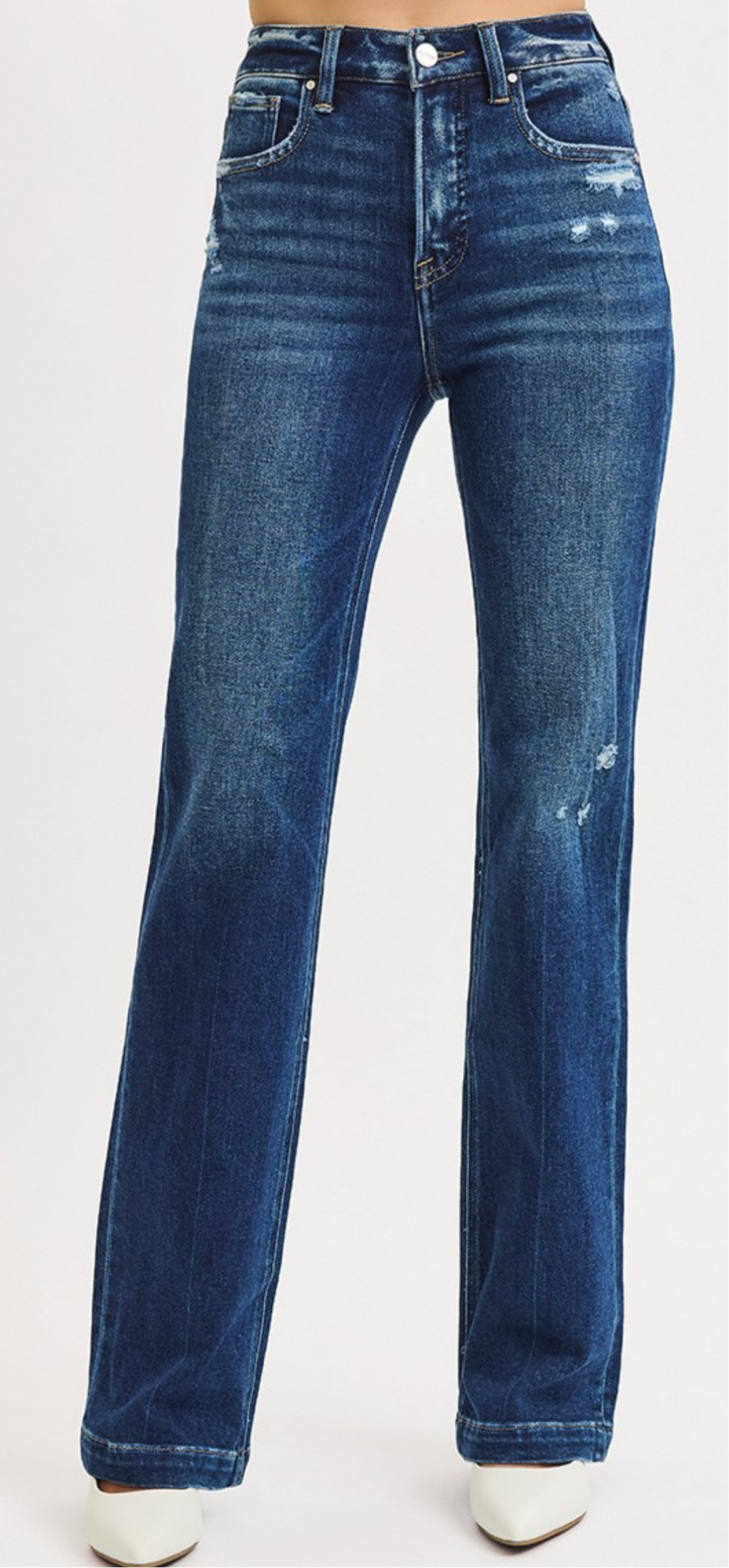 Straight Dark High-Rise Jean with Tummy Control