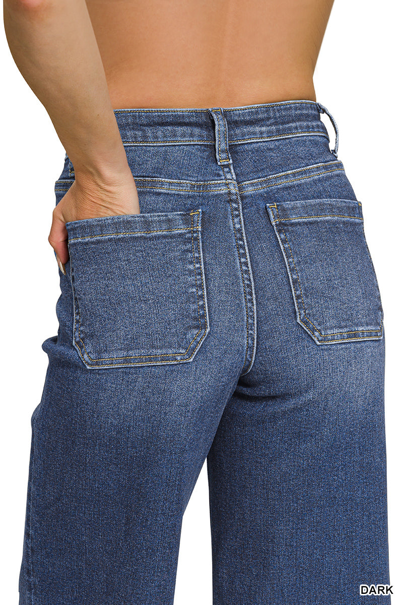 Zenana High Rise Pintuck Jeans