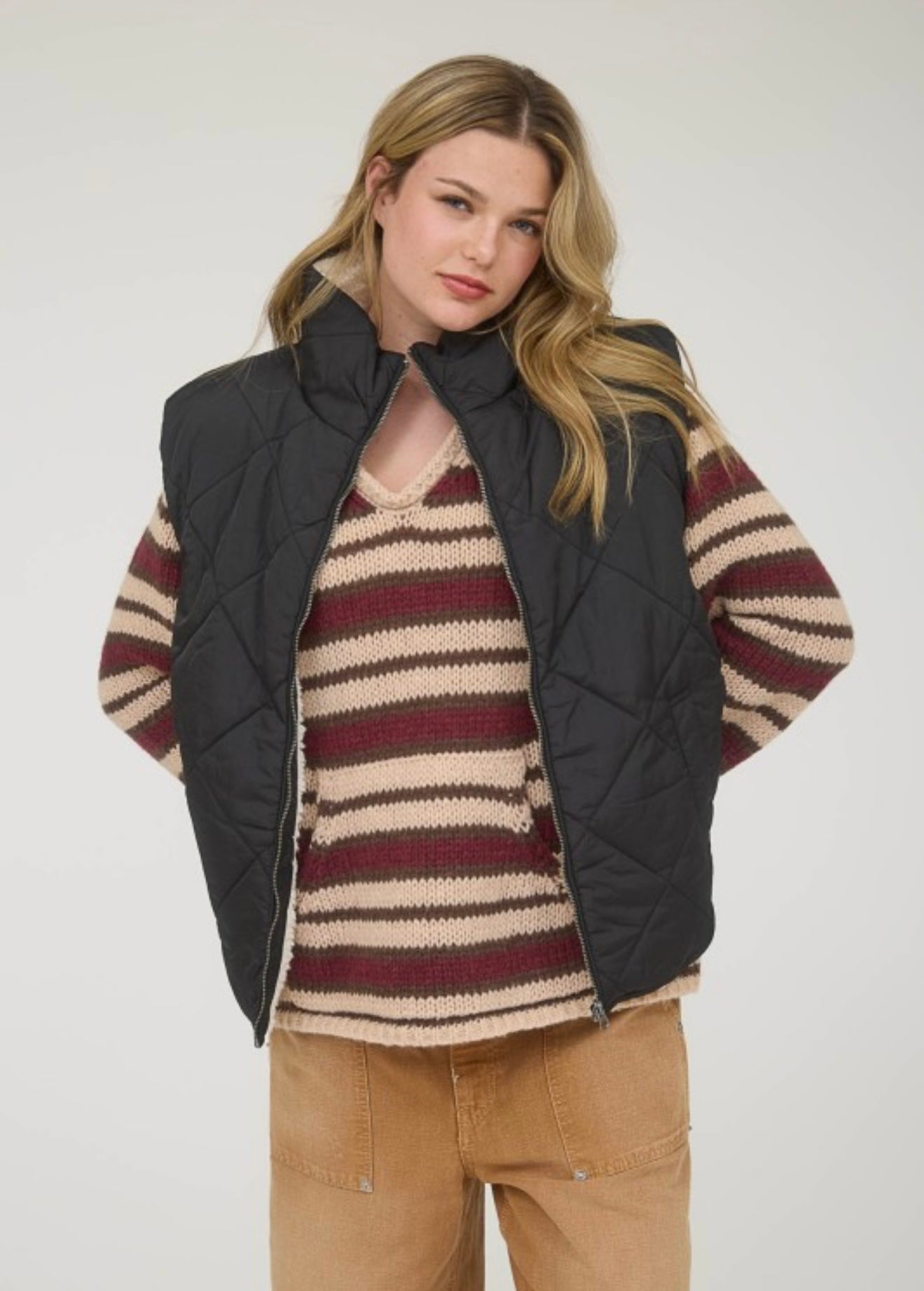 Brown & Black Vest