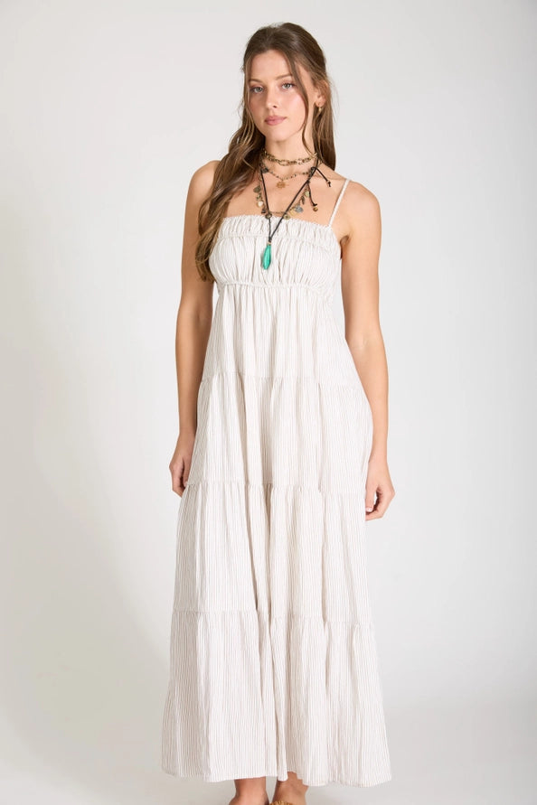 More Mocha Stripe Midi