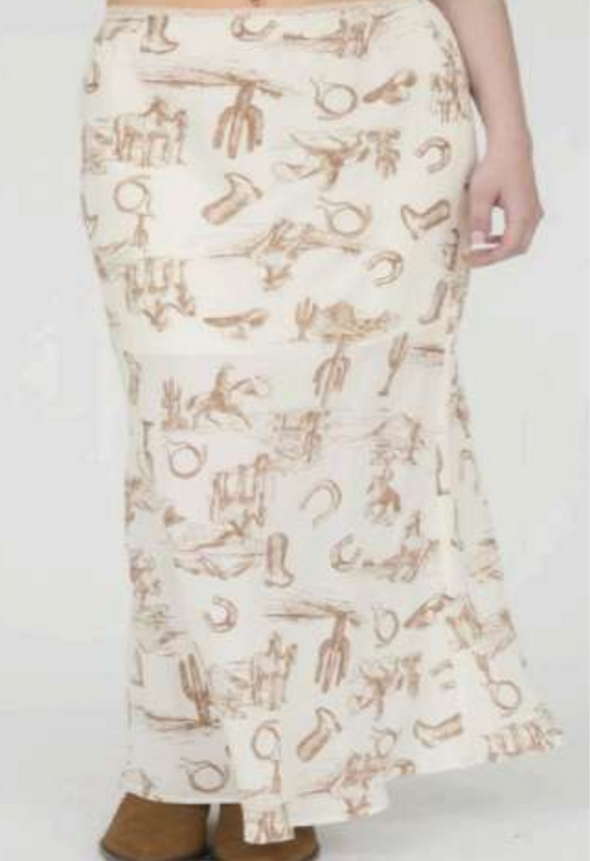 Western Midi Skirt