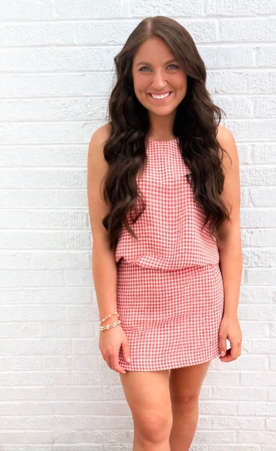 Firecracker Red Gingham Skort Set