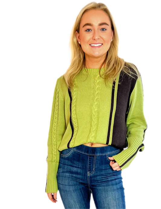 Green Brown Stripped Sweater