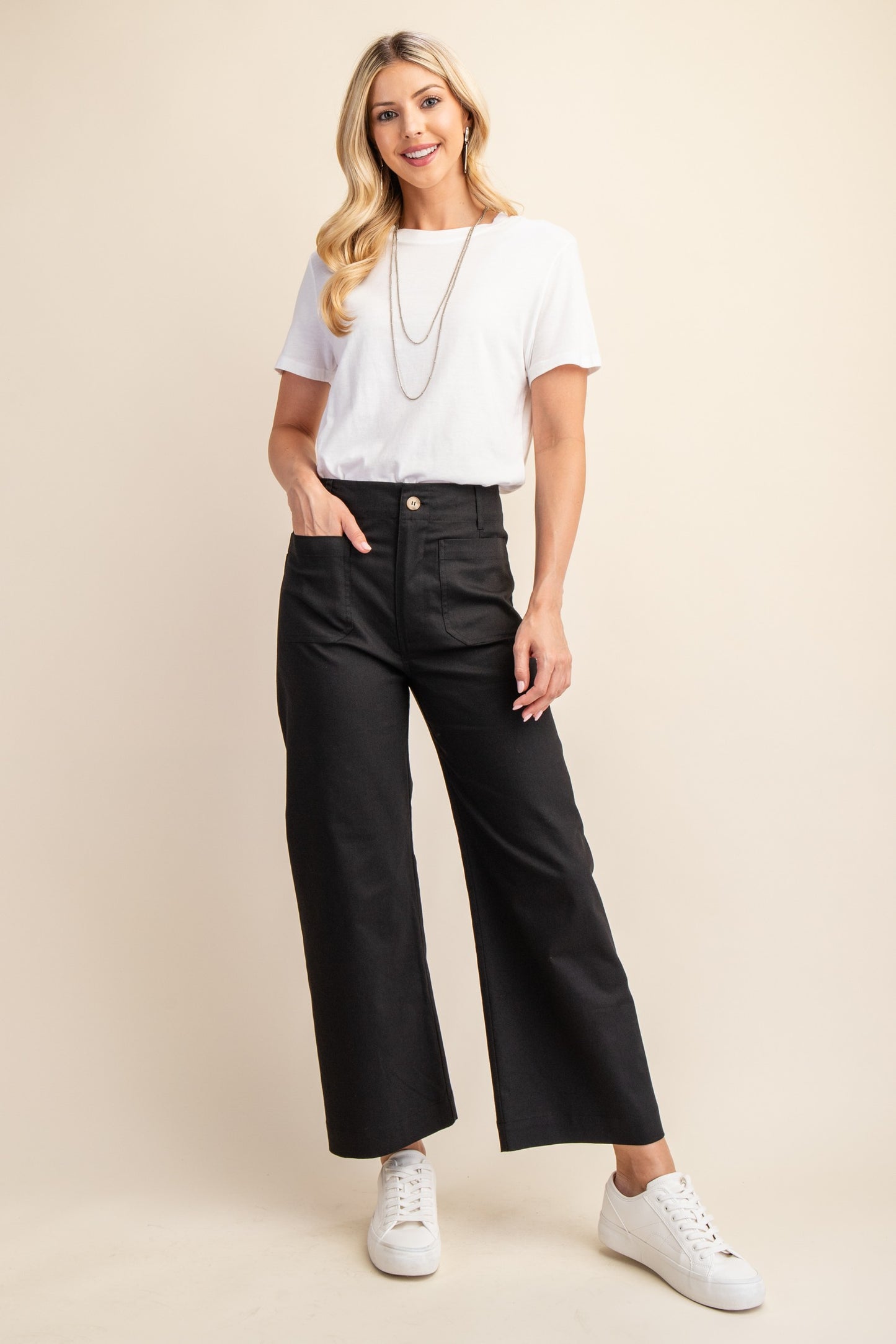 Ankle Cropped Black Pants