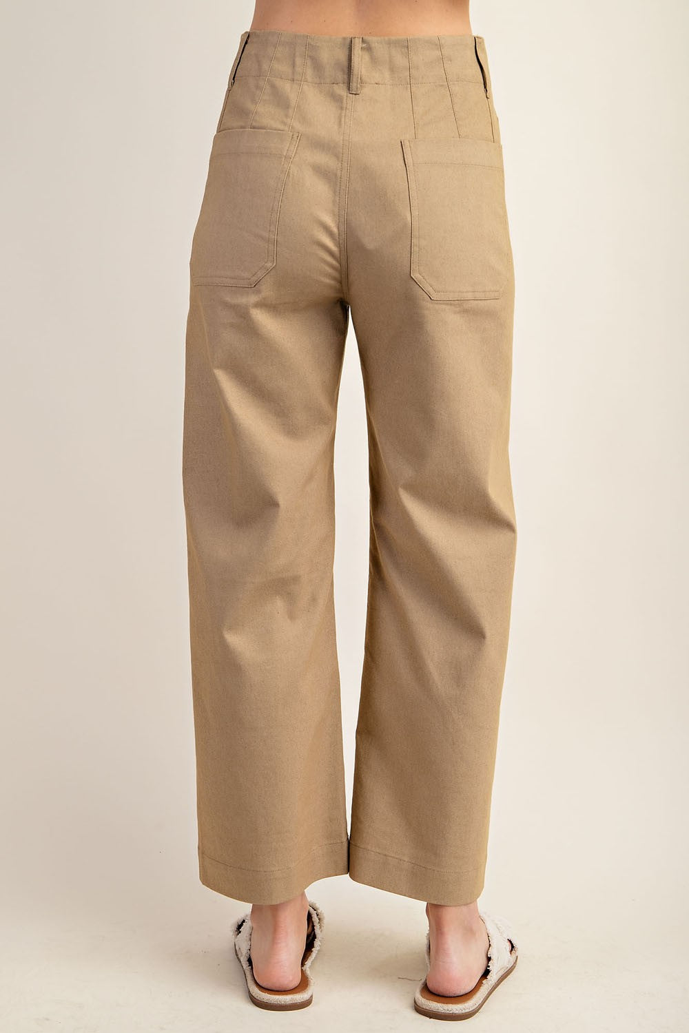 Ankle Cropped Khaki Pants