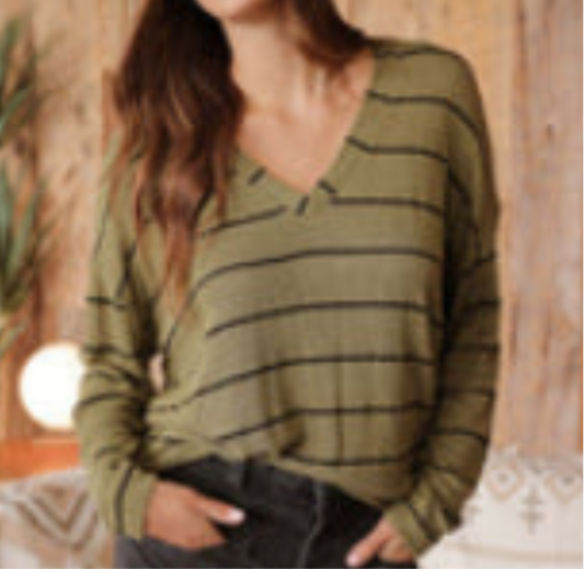 Black & green stripped long sleeve