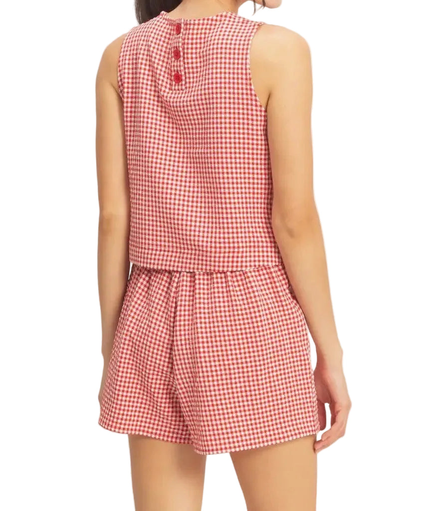 Firecracker Red Gingham Skort Set