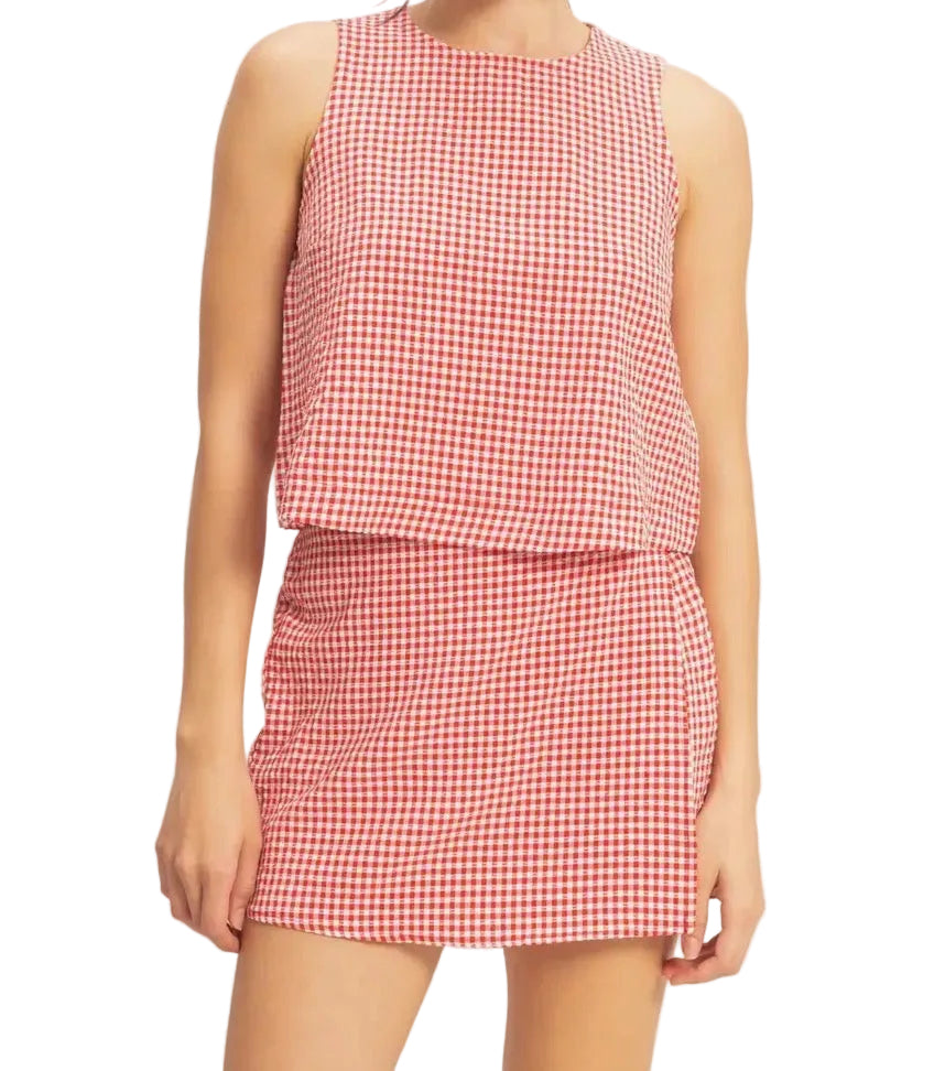 Firecracker Red Gingham Skort Set