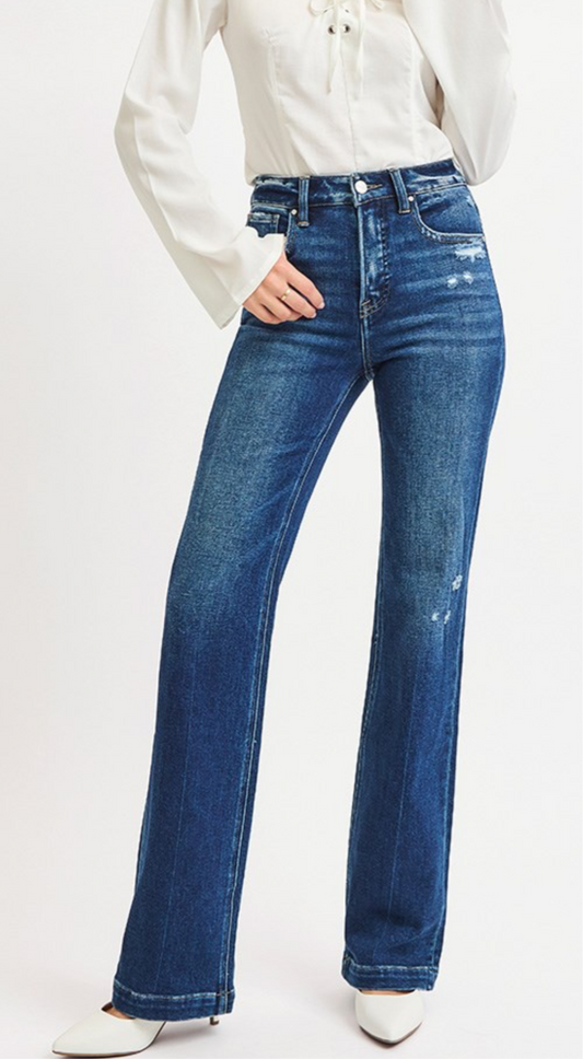 Straight Dark High-Rise Jean with Tummy Control