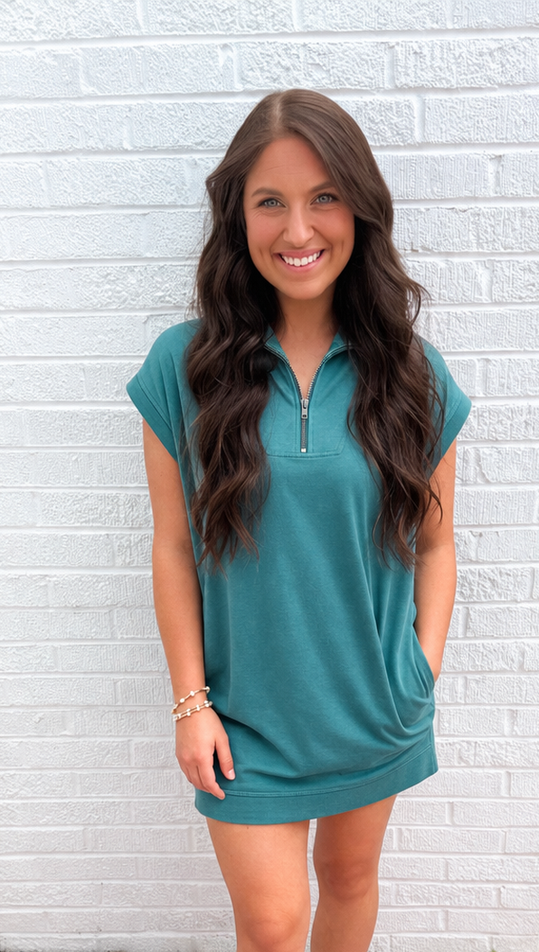Teal Waves Mini Dress