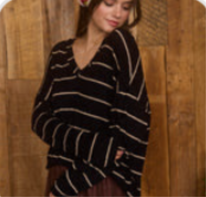 Black & green stripped long sleeve
