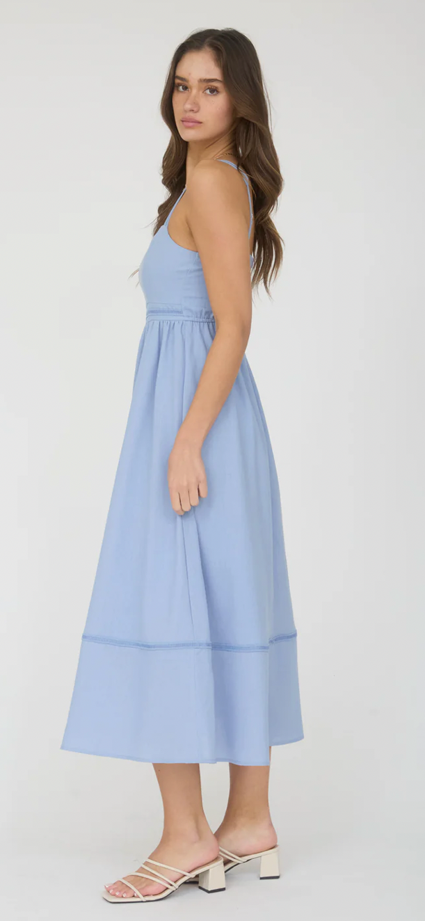 LINE LACE TRIM SLEEVELESS
MIDI DRESS