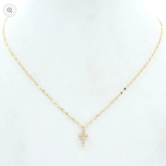 Gold Chain with Rhinestone Cross