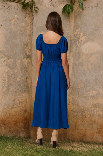 Blue Willow Denim Midi Dress