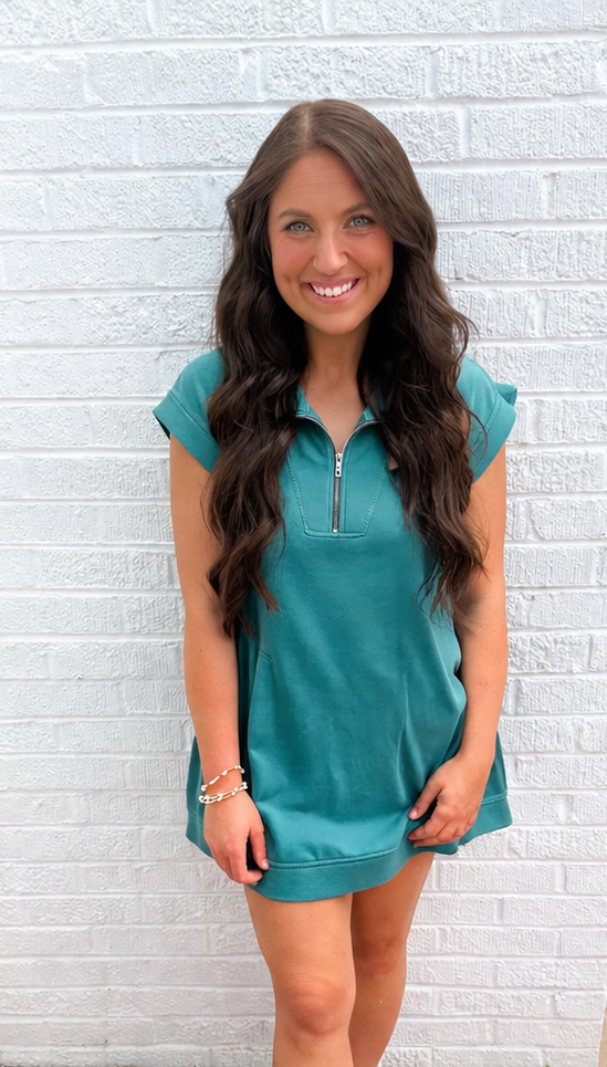 Teal Waves Mini Dress