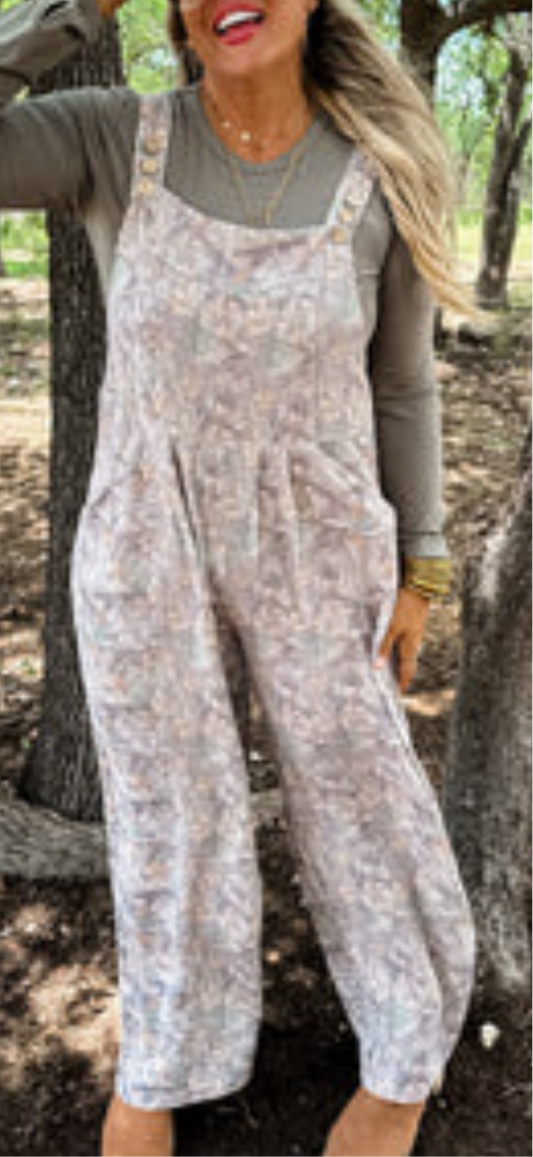 Camo Knit Overalls