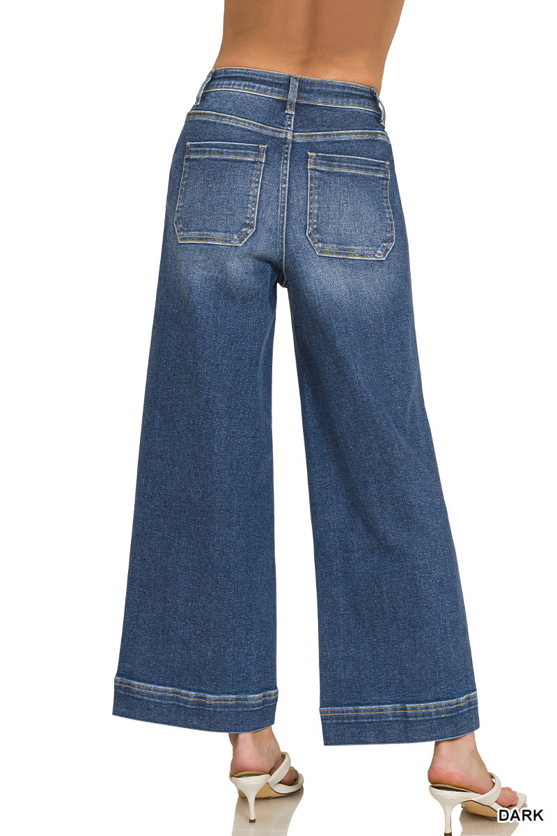 Zenana High Rise Pintuck Jeans