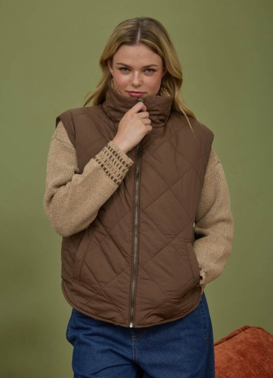 Brown & Black Vest