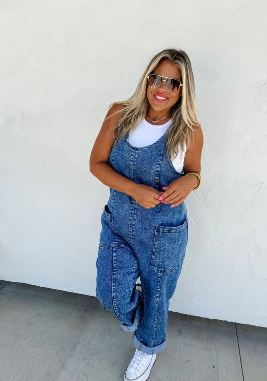 Plus All Day Denim Jumpsuit