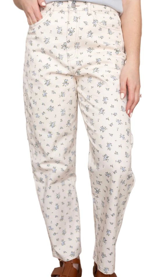 Blue Floral Pants