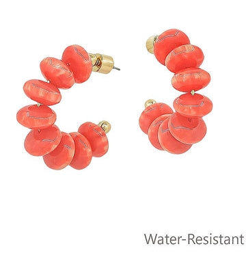 Coral Crush Hoop Earrings